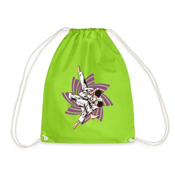 Purple Judo - Drawstring Bag - neon green - Front