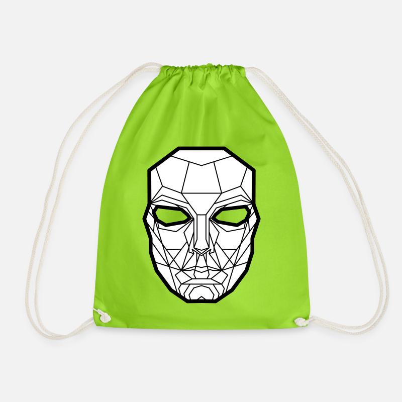 Kimura Mask White - Drawstring Bag - neon green