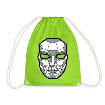 Geometrische Skelettmaske - Turnbeutel - Neongrün - Vorne