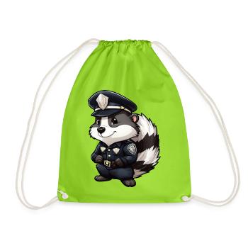 Police de la mouffette - Sac de sport léger - vert néon - Devant