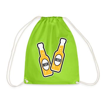 2 Grillage des bouteilles de bière (Beery / POS 3C) - Sac de sport léger - vert néon - Devant
