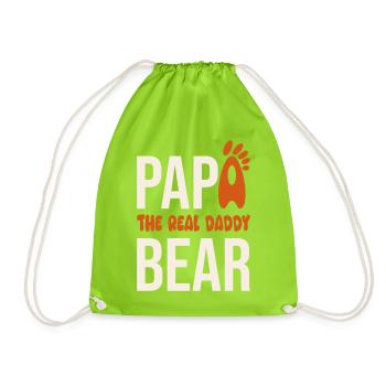 Papa Bear: El Real Daddy - Turnbeutel - Neongrün - Vorne
