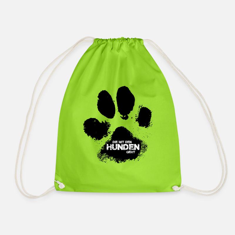 The dog goes 2 - Drawstring Bag - neon green