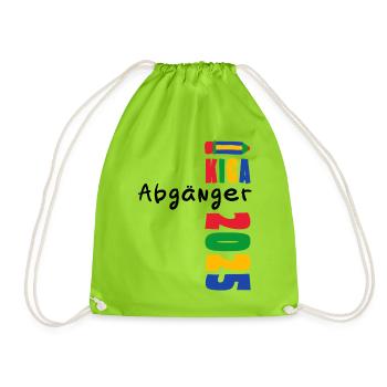 Kindergarten Abgänger 2025 - Abschied KIGA - Turnbeutel - Neongrün - Vorne