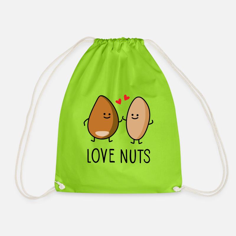 I love Nuts b - Turnbeutel - Neongrün