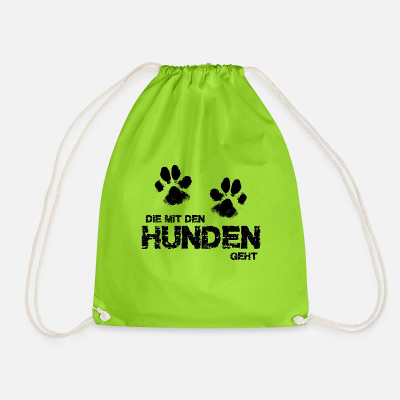 Die mit den Hunden geht - Turnbeutel - Neongrün