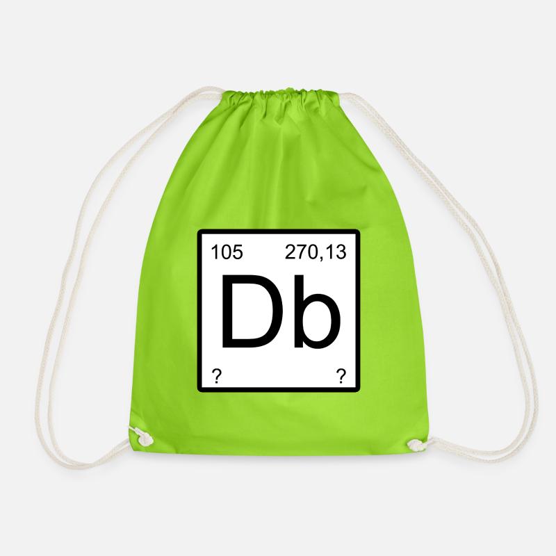 Dubnium Element Typography - Drawstring Bag - neon green