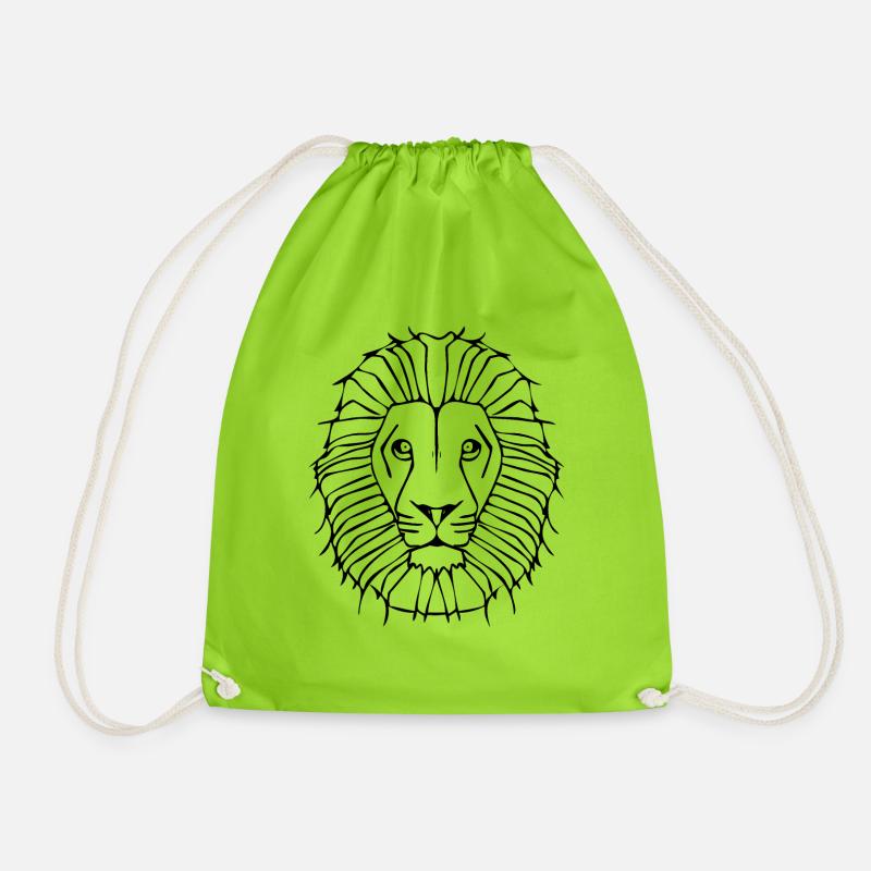The Lion Lion - Drawstring Bag - neon green