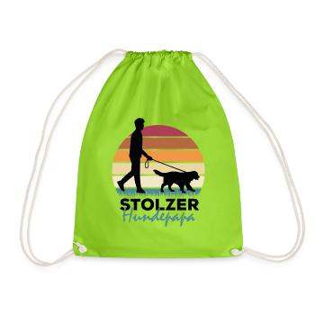 Stolzer Hundepapa - Das lustige Hundedesign - Turnbeutel - Neongrün - Vorne