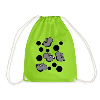 Beaucoup de souris regardant 4 trous de souris motif de trou mural - Sac de sport léger - vert néon - Devant