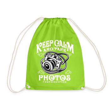 Restez calme et prenez des photos - Sac de sport léger - vert néon - Devant