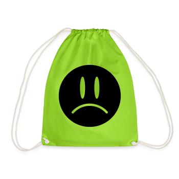 a sad face - Drawstring Bag - neon green - Front