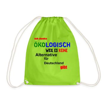 Ich denke Ökologisch... - Klima Politik fun4m3 - Turnbeutel - Neongrün - Vorne