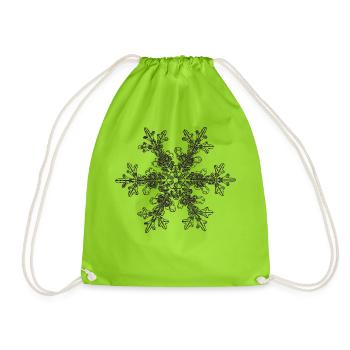 snowflake 7 black - Turnbeutel - Neongrün - Vorne