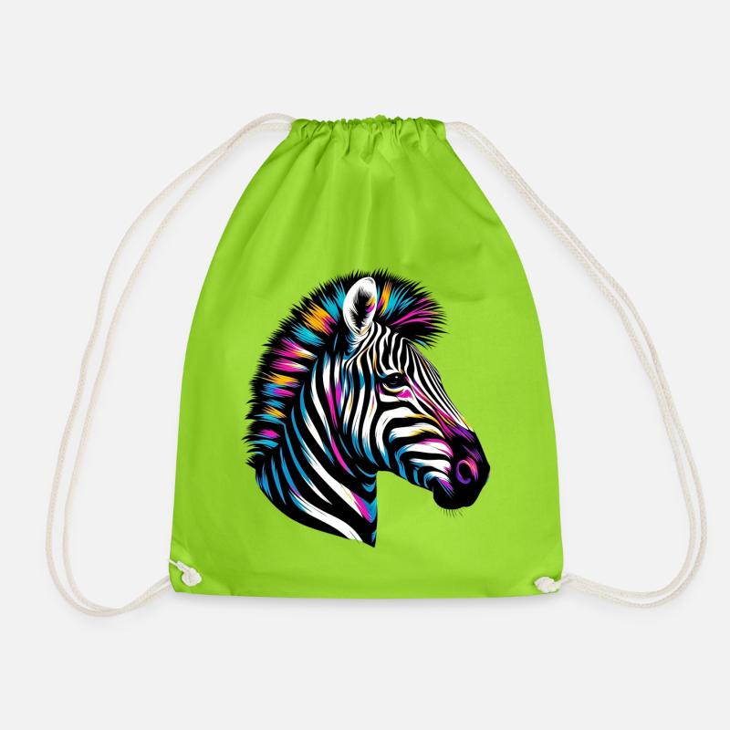 Zebra - Turnbeutel - Neongrün