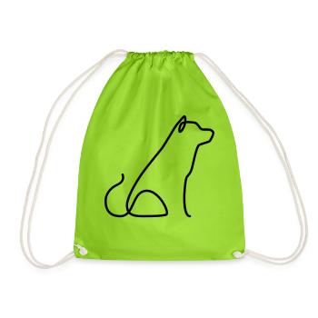 Shibu Inu - Drawstring Bag - neon green - Front