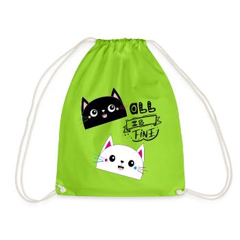 TOUT VA BIEN, Chats - Sac de sport léger - vert néon - Devant