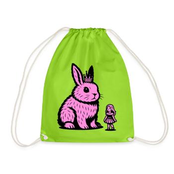 Hasenprinzessin - Turnbeutel - Neongrün - Vorne