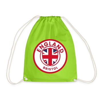 England Bristol Shield Logo - Drawstring Bag - neon green - Front
