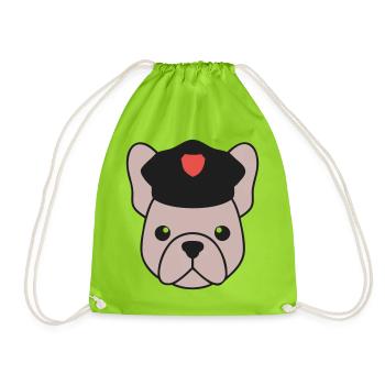 Frenchie Polizist Police Sécurité - Sac de sport léger - vert néon - Devant