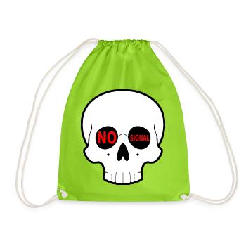 No_Signal_Skull_Minimal_Streetwear - Turnbeutel - Neongrün - Vorne