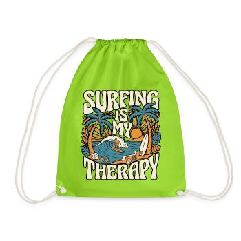 Surfing Therapy - Turnbeutel - Neongrün - Vorne