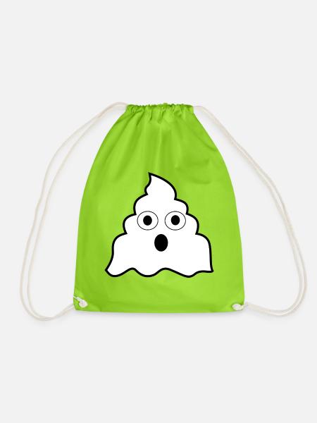 Funny poop spirit - Drawstring Bag - neon green