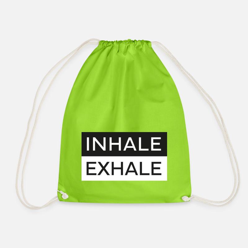 INHALE EXHALE – Einatmen, ausatmen. Relax. - Turnbeutel - Neongrün