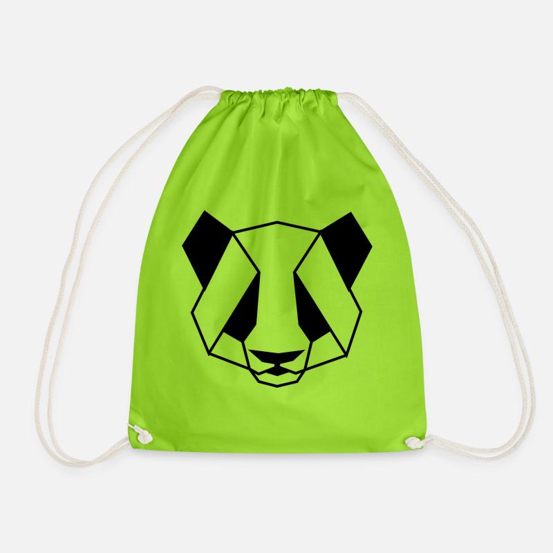 panda - Drawstring Bag - neon green
