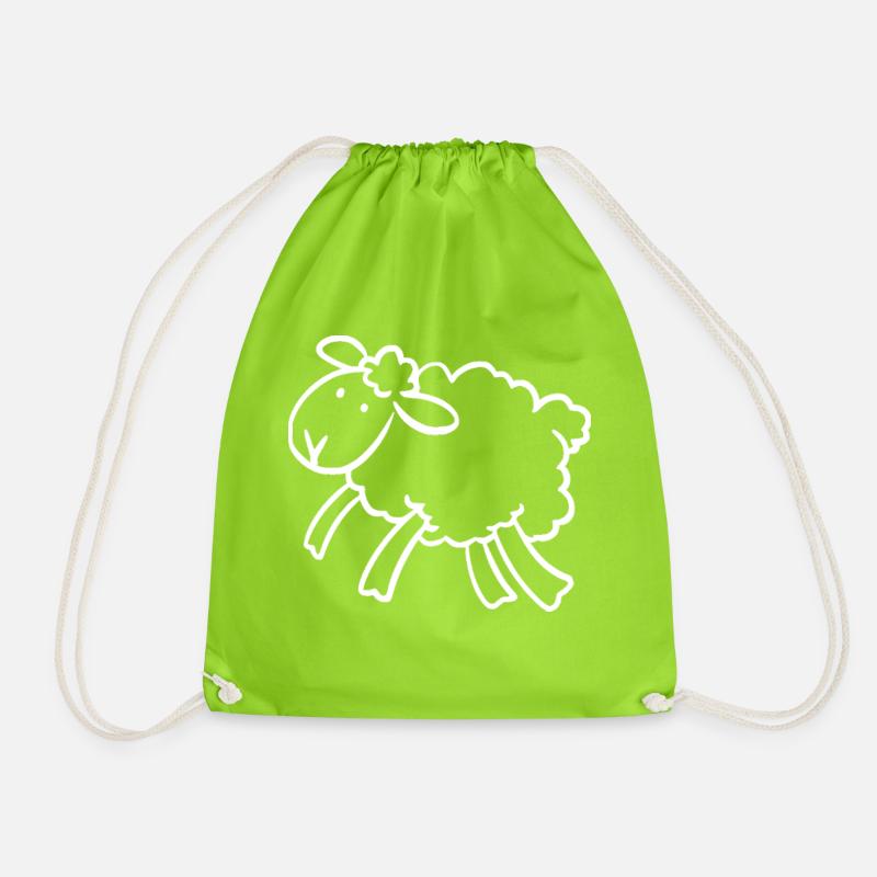 Sheep knows - Drawstring Bag - neon green