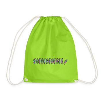 Penguins Stained Glass - Colorglas - Drawstring Bag - neon green - Front