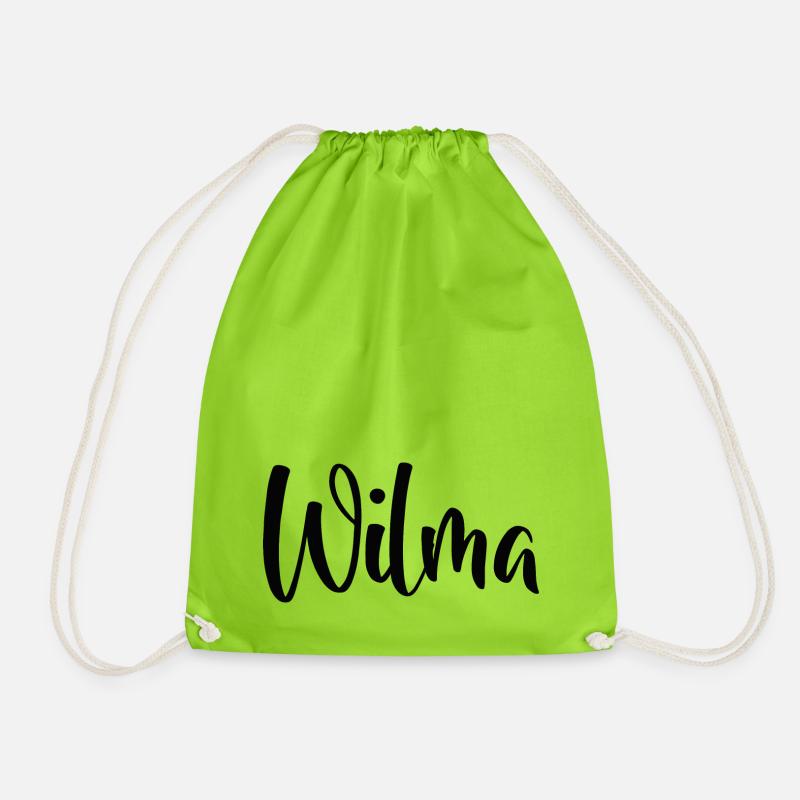 Name - Wilma - Turnbeutel - Neongrün