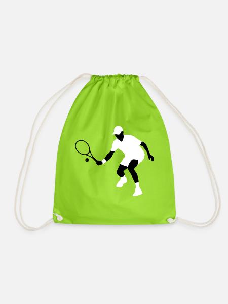 Tennisspieler-Schlagball - 2 Farben - Turnbeutel - Neongrün