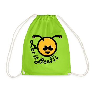 Lassen Sie es bienen glücklich emoticon - Turnbeutel - Neongrün - Vorne