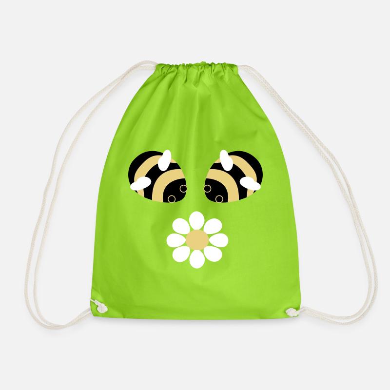 Bees flower - Drawstring Bag - neon green