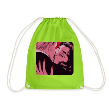 A pink kiss - Drawstring Bag - neon green - Front