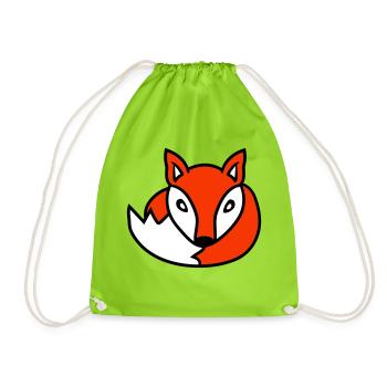 Renard Renard roux Animal sauvage Intelligent Habitants de la forêt - Sac de sport léger - vert néon - Devant