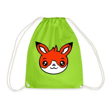 Fox Red Fox Wild Animal Clever Forest Inhabitants - Drawstring Bag - neon green - Front