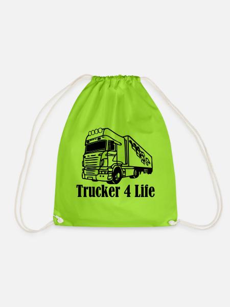 trucker © - Drawstring Bag - neon green