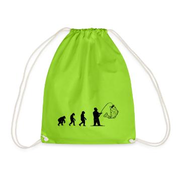 Evolution Fishing - Drawstring Bag - neon green - Front