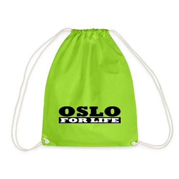 Oslo for life - Drawstring Bag - neon green - Front