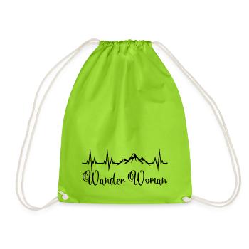 Randonneurs woman coeurs de randonnée randonnée - Sac de sport léger - vert néon - Devant