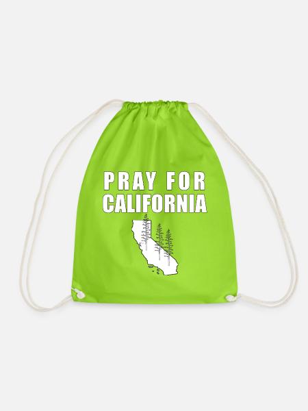 PRAY FOR CALIFORNIA - Turnbeutel - Neongrün