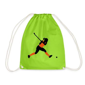 Auffallender Ball des Hockeysterns 2 Farben. - Turnbeutel - Neongrün - Vorne
