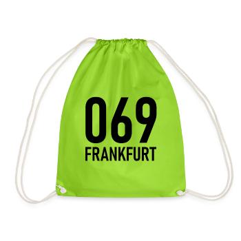 069 - Frankfurt - area code - telephone - phone - Drawstring Bag - neon green - Front