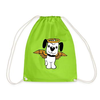 Chien Ange Halo Ailes Ange Ciel - Sac de sport léger - vert néon - Devant