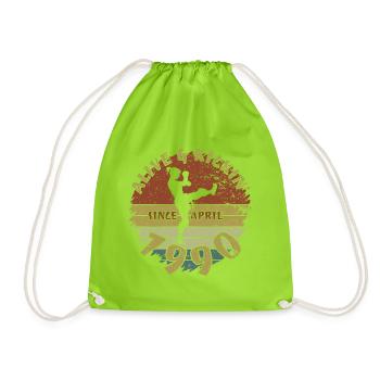 35. Birthday Alive and kickin since 04/1990 - Drawstring Bag - neon green - Front