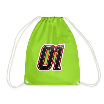 01 Carbon Racing Emblem - Turnbeutel - Neongrün - Vorne