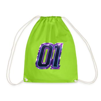 Neon 01 Carbonoptik Logo - Turnbeutel - Neongrün - Vorne