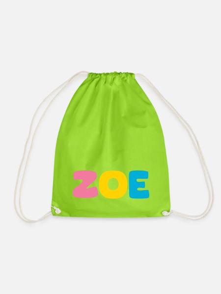 Name - Zoe - Turnbeutel - Neongrün